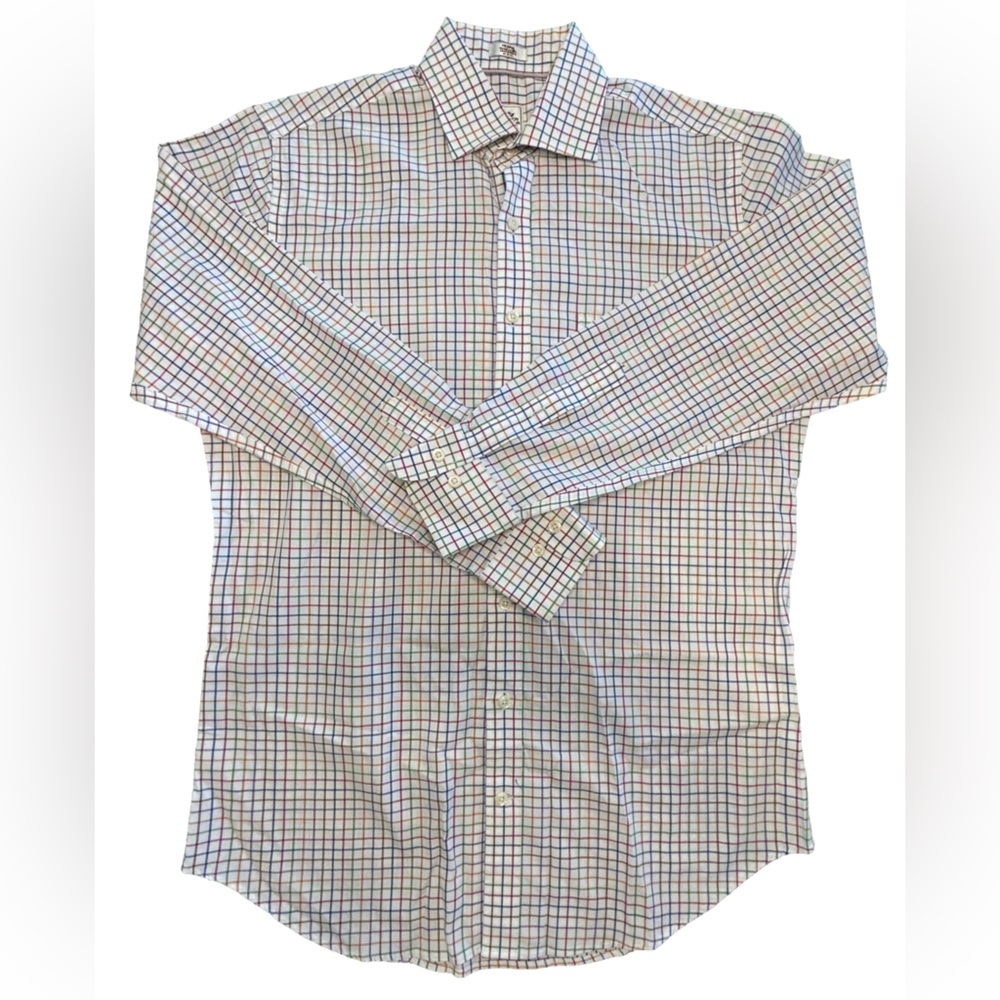 Peter Millar men’s spring colors button down check tattersall collared shirt M